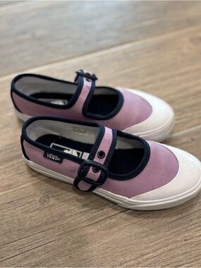 Vans Off the Wall Kids Purple Mary Jane Canvas Sneakers